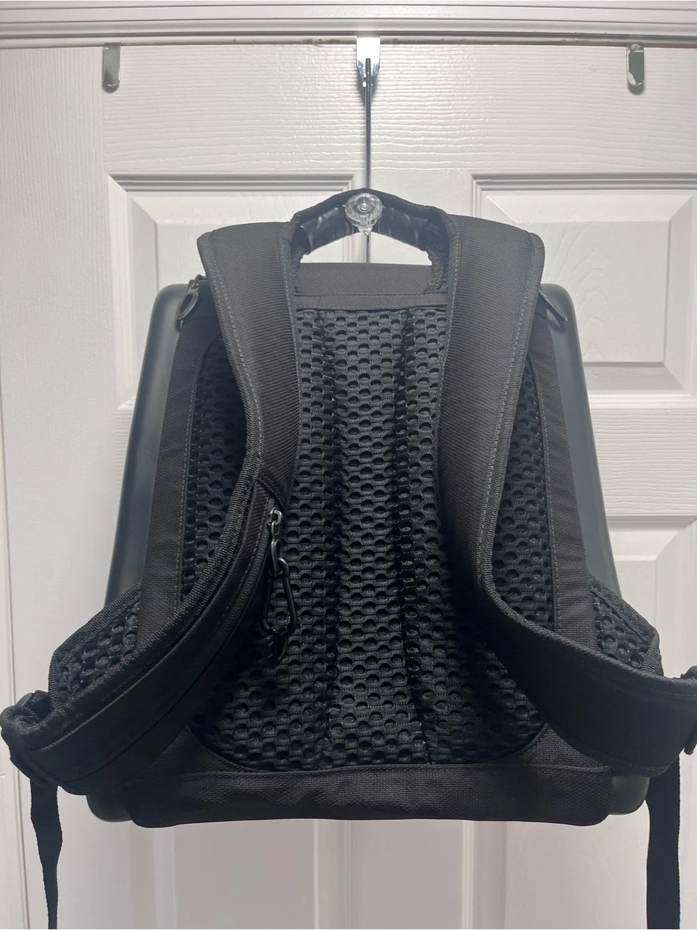 Tumi T3  Black Textured Men's Backpack with Silver Logo